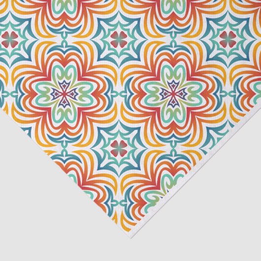 Papier Mousseline Découpage Motif Abstrait Retro Wavy (Détail)