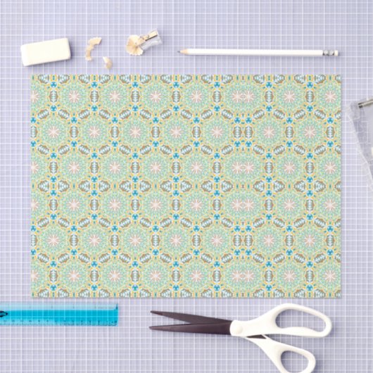 Papier Mousseline Découpage Motif Abstrait vert (Artisanat)