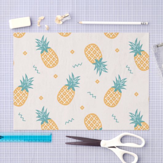 Papier Mousseline Découpage Motif ananas lumineux (Artisanat)