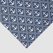 Papier Mousseline Découpage Motif Ancre bleu (Détail)