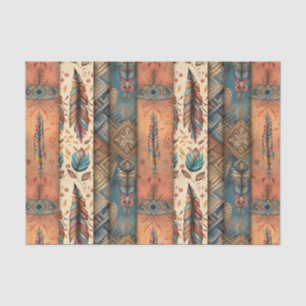 Papier Mousseline Découpage motif cool Boho Ouest carrelé