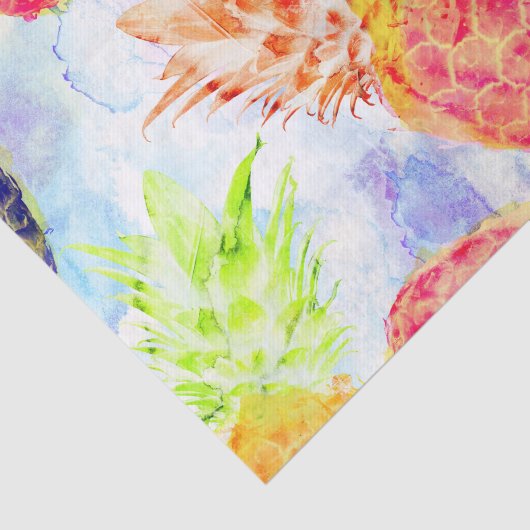 Papier Mousseline Découpage Motif d'aquarelle d'ananas tropical (Détail)