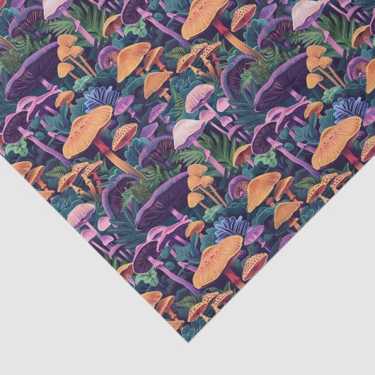 Papier Mousseline Découpage Motif de champignons funky (Détail)