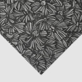 Papier Mousseline Découpage Motif de marguerite noir et blanc (Détail)