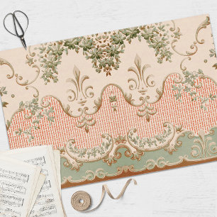 Papier Mousseline Découpage Motif décoratif vintage vert Mint