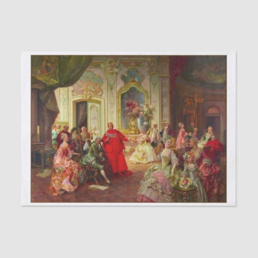 Papier Mousseline Découpage Motif du 18ème siècle Elégant rassemblem (Recto)