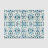 Papier Mousseline Découpage Motif Eclectique Bleu et Carrelage Vert (Recto)