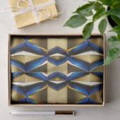 Papier Mousseline Découpage Motif moderne or et saphir (Cadeau)