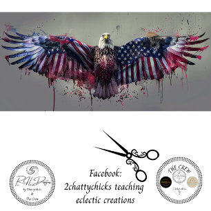 Papier Mousseline Découpage motif patriotique American Eagle