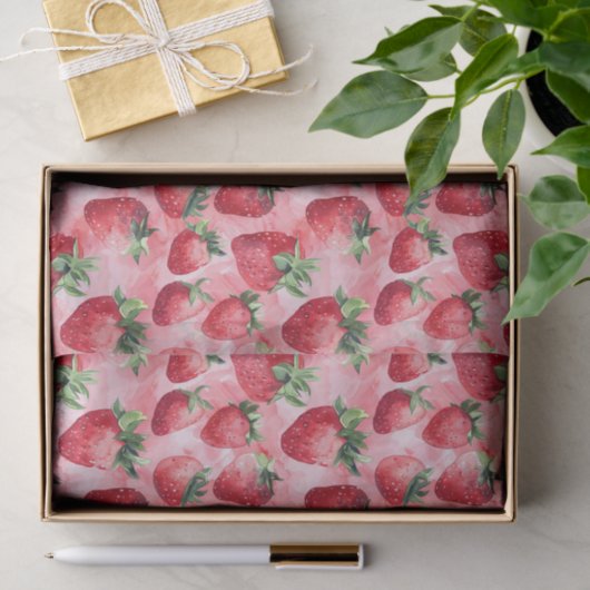 Papier Mousseline Découpage Motif rose fraise (Cadeau)