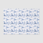 Papier Mousseline Découpage Motif simple Bleu Botanique (Recto)