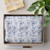 Papier Mousseline Découpage Motif simple Bleu Botanique (Cadeau)