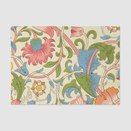 Papier Mousseline Découpage Motif William Morris Lodden (Recto)