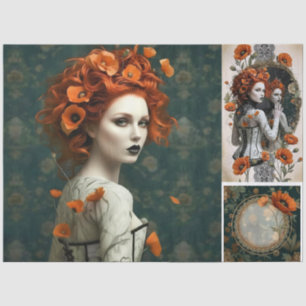 Papier Mousseline Decoupage Motifs Gothiques Poétiques