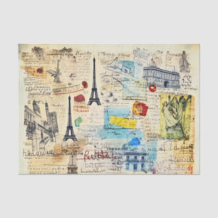Papier Mousseline Découpage Motifs Vintage voyage