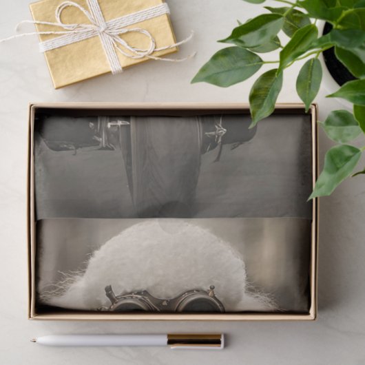 Papier Mousseline Découpage Moto Steampunk Riding Poodle (Cadeau)