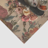 Papier Mousseline Découpage Moutons blancs habillés en Vintage (Détail)