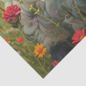 Papier Mousseline Découpage Moutons Fleurs sauvages texturés dans un (Détail)