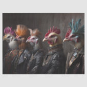 Papier Mousseline Découpage Musique Bande poulets style Punk (Recto)