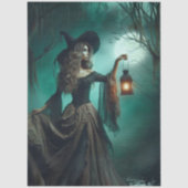 Papier Mousseline Decoupage Mystical Forest Witch Lantern (Recto)