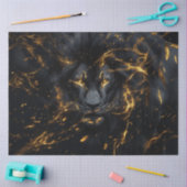 Papier Mousseline Découpage Mystical Pitch Lion noir avec or (Artisanat)