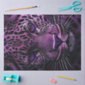Papier Mousseline Découpage Mystique Leopard pourpre et points noirs (Artisanat)