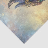 Papier Mousseline Découpage Mythique Griffon Oiseaux Purples Or Bleu (Détail)