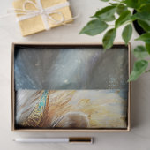 Papier Mousseline Découpage Mythique Lion Turquoise & Or Ornate (Cadeau)