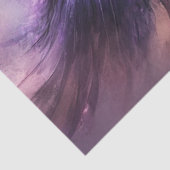 Papier Mousseline Découpage Mythique Oiseau Noir foncé violet Plumes (Détail)