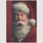 Papier Mousseline Decoupage Naughty or Nice Santa Claus Peeking (Recto)