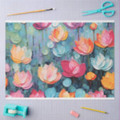 Papier Mousseline Découpage Nénuphar peint en aquarelle Pastel (Artisanat)