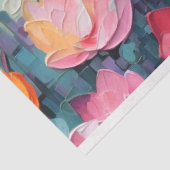 Papier Mousseline Découpage Nénuphar peint en aquarelle Pastel (Détail)