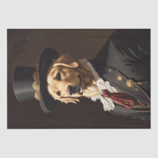 Papier Mousseline Découpage - Noble Golden Retriever - (Recto)