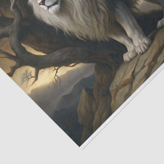 Papier Mousseline Découpage Noble Lion (Détail)