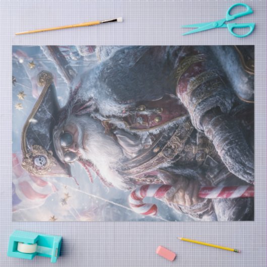 Papier Mousseline Découpage Noël Pirate Père Noël (Artisanat)