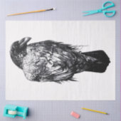 Papier Mousseline Découpage noir et blanc corbeau (Artisanat)