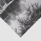 Papier Mousseline Découpage noir et blanc du lac Serene Mountain (Détail)