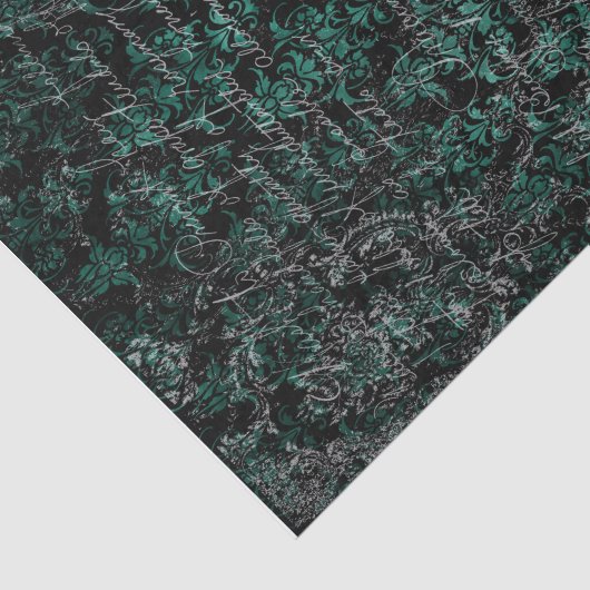 Papier Mousseline Découpage noir et turquoise (Détail)