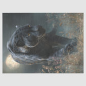 Papier Mousseline Découpage Noir Rosetta Jaguar Nuit Lune (Recto)