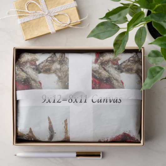 Papier Mousseline Decoupage Nostalgic Santa Rudolph Kiss (Cadeau)