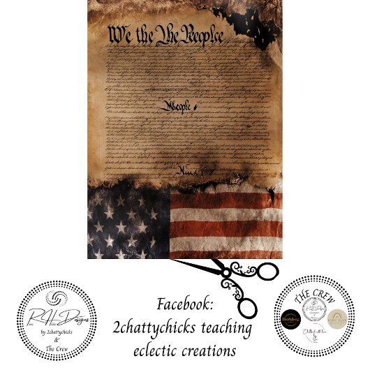 Papier Mousseline Découpage Nous La Constitution Du Peuple Drapeau