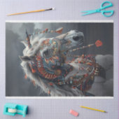 Papier Mousseline Découpage numérique indienne peinte par une tribu (Artisanat)