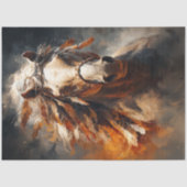 Papier Mousseline Decoupage Oil Painted Horse Portrait Art (Recto)