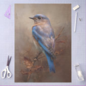 Papier Mousseline Découpage Oiseau Bleu Rustique (Artisanat)