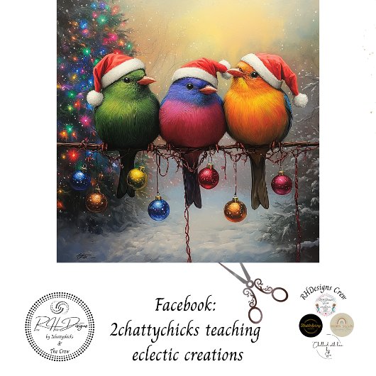 Papier Mousseline Découpage Oiseaux De Noël Sur Un Fil