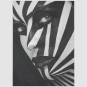 Papier Mousseline Decoupage Optical Black White Face Illusion (Recto)