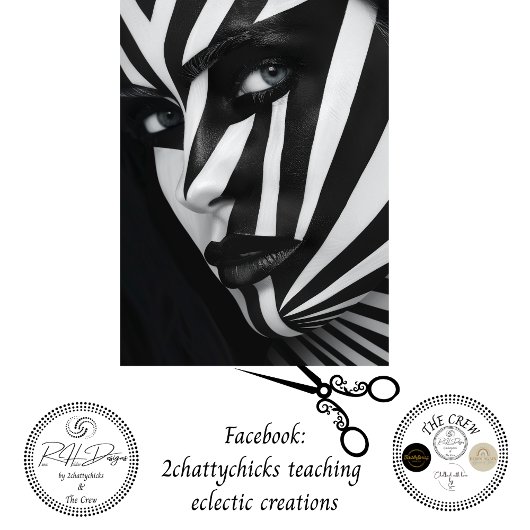 Papier Mousseline Decoupage Optical Black White Face Illusion