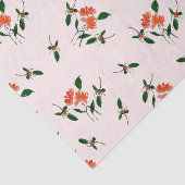 Papier Mousseline Decoupage Or Gifting Hand-Painted Florals Blush  (Détail)