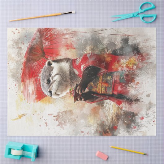 Papier Mousseline Découpage Otter traditionnel japonais (Artisanat)