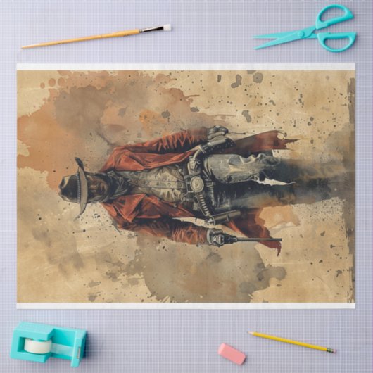Papier Mousseline Découpage Ouest sauvage de Gunfighter (Artisanat)